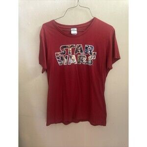 Star Wars Graphic Logo T-shirt W/Pictures Inside Letters Of Original Movie Sz L